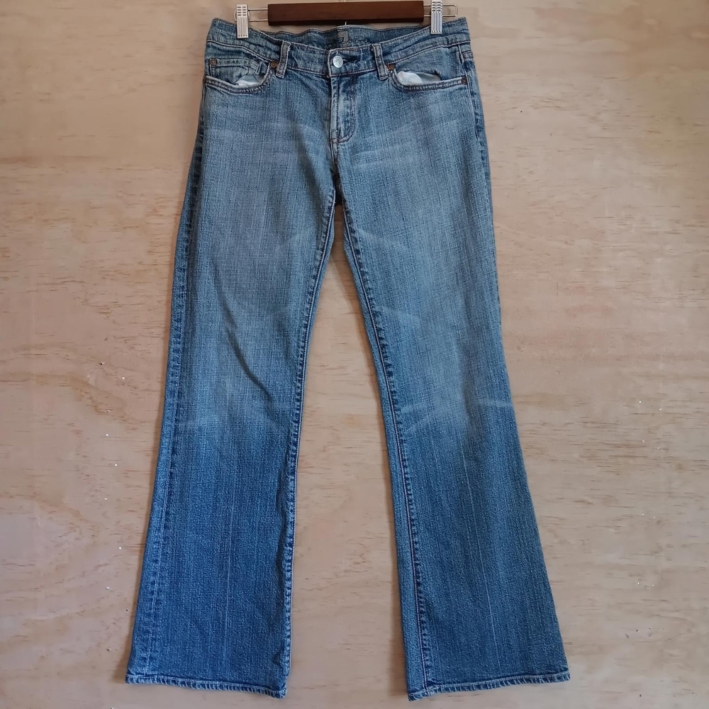 For all Mankind Womens Bootcut Blue Jeans wide legged jeans Size 28-